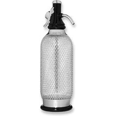 iSi 1060 Sodamaker Classic, 1,0 L, Wassersprudler für Sprudelwasser, Sprudler mit PEN-Flasche aus Edelstahlgewebe, Kohlensäure für Wasser, Sodabereiter, Barzubehör im Vintage-Look 106001 Edelstahl