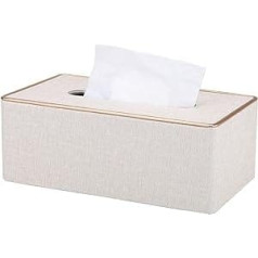 KINGFOM PU Leather Cosmetic Tissues Box Tissue Box salvešu kastīte birojam / automašīnai / mājām (balta)