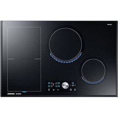 Samsung NZ84J9770EK/EF pašpietiekama virtuālā liesmas indukcijas plīts virsma / 80 cm / elastīga zona pa kreisi / melna