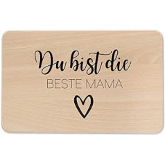 wunderwunsch Personalizēts koka dēlis ar gravējumu mammai Robusts koka dēlis kā dāvana Mātes dienai Personalizēts griešanas dēlis Mama 1