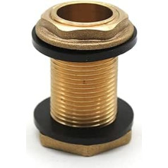 DOJA Barcelona | 4 Tank Fittings | 1 Inch Water Butt Pipe | Made of Brass | with 2 Rubber Seals: Accessories for Water Tank Connection, Water Barrel, Water Butt Connection, Tap