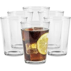 TREND FOR HOME Ūdens glāzes Kokteiļu glāžu komplekts Tumbler Glass Set | 260 ml | Komplektā 6 | Ūdens sula Stikla trauki Dāvanu Vīriešu Bāra piederumi | Drošs trauku mazgājamajā mašīnā | Viggo kolekcija