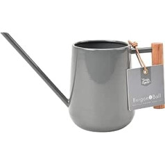 Burgon & Ball Indoor Watering Can Anthracite 0.7 L Lightweight with Wooden Handle