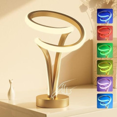 airnasa LED Bedside Lamp Gold, RGB 10 W, Touch Dimmable, 10 Light Modes, Night Light, Romantic Modern Spiral Design, Perfect for Bedroom, Living Room, Home Decoration, Atmosphere, Gift