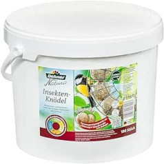 Dehner Natura Wild Bird Food, Insect Dumplings, Without Net, Pack of 100 (9 kg) & Natura Wild Bird Food, Scattered Food in Bucket, 3 kg