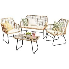 Neo Rattan Garden Furniture Set Rattan Chair Table Sofa Indoor Outdoor Balcony Conservatory Natural