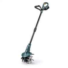 Fishtec Wireless Motor Hoe with Lithium Battery 18 V, Working Width: 20 cm, Working Depth: 8 cm, 4 Mills, Ergonomic Double Handle, Battery and Charging Station incl.