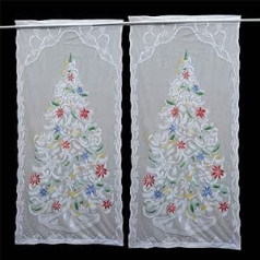 2 Pieces Christmas Curtains Santa Clause Print Reindeer Printed Curtains for Living Room Bedroom Children Curtain Home Textiles Santa with Lamp, Colour: Christmas Tree without Lights ( Color : Christ