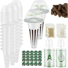 166 PCs Seed Pod Kit wiederverwendbares Hydroponic Pods Kit Innenhydropononic -Anbausystem mit 40 Etiketten 40 Wachsen Korb 40 Grow Dome 40 Grobe 4 Nachfülldünger 2 Anlagen Lebensmittel