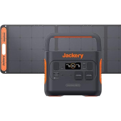 Jackery Solar Generator 2000 Pro 200 W, 2160 Wh spēkstacija ar SolarSaga 200, 2 x 230 V/2200 W maiņstrāvas rozetēm, ātro uzlādi, mobilo barošanas avotu ceļojumiem, kempingiem, dzīvojamajām mājām un kā avārijas ģenerators