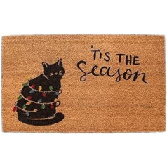 4 kaķi un suņi: Umwandelbare Eingangsmatte: Rechteckiger Kern Nachfüllung – Weihnachten & Katze – 24 x 36 cm – austauschbare Designs Urlaub Fußmatte Kokosfaser