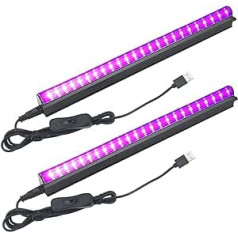 Eleganted Black Light Tube 2 Pieces 5 W USB UV LED Black Light Lamp 395 nm Black Light Bar Light Effect Party Light Stage Lighting with Switch for Halloween Club Party Disco