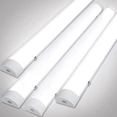 Cecaylie mitrās telpas gaisma 60 cm, 18 W 1530 LM LED caurule, IP65 ūdensnecaurlaidīga darbnīcas lampa, 4000 K neitrāli balta dienasgaismas caurule, LED lampa garāžai, pagrabs, virtuve, vannas istaba, noliktava, 4 gab.