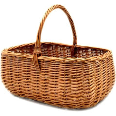 Wicker Basket Picnic Basket Rattan Sturdy Carry Tray/014