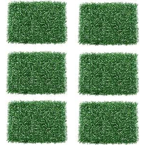 Eeneme Pack of 6 Artificial Plant Wall, Artificial Privacy Screen, Hedge, 40 x 60 cm, Faux Boxwood Panel Mats, Green Background for Home, Outdoor, Garden, Privacy Wall Decoration