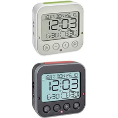 TFA Dostmann Wireless Bingo 2.0, digitālais modinātājs ar temperatūras displeju, 2 modinātāju laiki, balts, (G) 95 x (W) 41 x (A) 96 mm