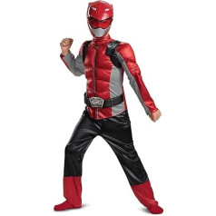 Maskēties oficiālais klasiskais muskuļu kostīms Red Beast Morpher Power Rangers kostīms bērniem sarkans Helovīna kostīms bērniem S izmēri