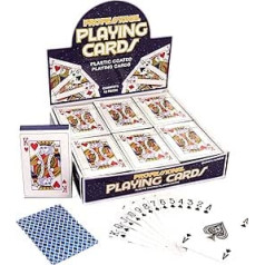 3 x Playing Cards 300-002 12 Playing Cards Display Stand with 12 Packs of Plastic Coated Sealed Security Playing Cards