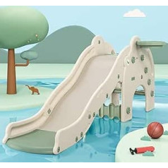 Children's Plastic Elephant Slide iMax. Load 75 kg with Ball and Basket Freestanding Slide Garden Slide Extra Slide Toddler Slide for Indoor and Outdoor Green