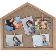 HAB & GUT -FR057- Wooden House Picture Frame with 5 Pegs 44 x 46 cm Collage Gallery Photo Line