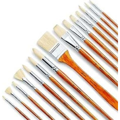 Artify 15-Piece Professional Paint Brush Set for Oil Painting with a Free Carry Bag, Yellow