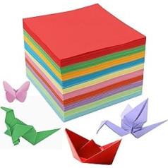 BELLE VOUS 1100 loksnes Origami papīrs Divpusējs amatniecības papīra komplekts - 15 x 15 cm papīrs krāsains kvadrāts - 10 spilgtas krāsas - saliekamā papīra origami komplekts bērniem, pieaugušajiem, DIY, amatniecība, krāsains papīrs