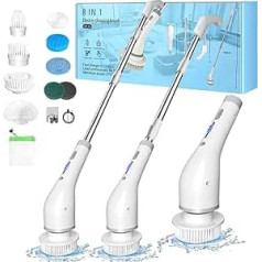 ERAVOR Electric Cleaning Brush, 2024 New 12 in 1 Spin Scrubber 420 RPM Powerful Cleaning, Two Speeds Shower Cleaning Brush with Extension Arm for Bathtub Tile Floors