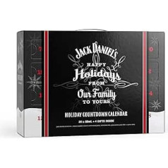 Jack Daniel's Weihnachtskalender Tennessee viskijs — Premium Spirituosen — ekskluzīvajā Geschenkbox 20 x 0,05 l + 4 Geschenke preces