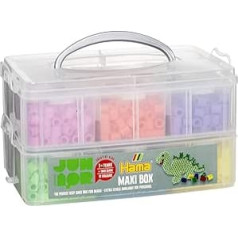 Panduro Hama Maxi Box of 1600 Beads for Friendship Bracelets and Jewellery Making - Large Colourful Beads in a Stackable Storage Box
