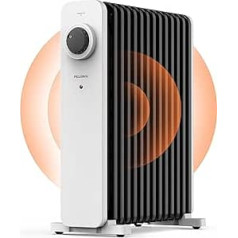 Pelonis Oil Radiator, 2,500 W Ceramic Heater, 13 Fins, Energy-Saving with Thermostat, Electric Oil Heater, Overheating Protection, for Bedroom, Patio