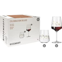 RITZENHOFF 6111013 Sarkanvīna un ūdens glāzes komplekts — Celebration Deluxe sērija — 12 papakojumā 400 ml — dizaina detaļa