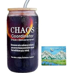 UrbanNest Chaos Coordinator Can Jar — smieklīga un unikāla pateicības dāvana priekšniekam, skolotājiem, medmāsām un mammām — pateicības dāvanas kolēģiem — 16 oz