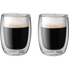 ZWILLING Sorrento Doppelwandige Kaffee-Gläser, 2x200 ml, Borosilikatglas, Thermogläser, hitzebeständig, 2 tlg