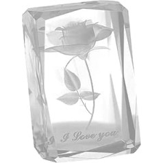 HOMSFOU N/A Graviertes Glas Rose Glas Blume Kristall Rose Blume Rosen 3D klassisch