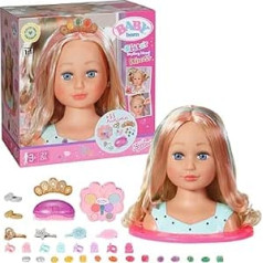 BABY born Sister Styling Head 835432 Doll Makeup Head for Children with Long Blonde Hair Including Makeup Palette, Brush and Styling Accessories, Make-Up for Doll and Children's Skin, Zapf Creation