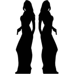 Secret Agent Spy Lady Silhouette 2 Pack Lifesize Standee - James Bond Theme PAPPFIGUREN LEBENSGROSSE