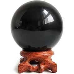 Mina Heal Obsidian Crystal Ball, Fen Shui kristāla bumba meditācijai un kristālu dziedināšanai, zīlēšanas kristāla bumba, mājas dekorēšana, 100% dabiska un autentiska