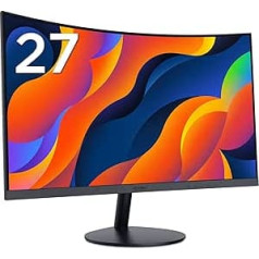 KOORUI Curved Monitor - 27 Inch FHD Curved Computer Monitor, Curvature 1800R, VA Panel, 75Hz, VGA Gaming Monitor, Eye Care, Tilt Adjustment, HDMI, Black 27N5C