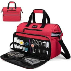 CURMIO Medical Bag, First Aid Kit Storage Bag, Carry Bag for Medical Student, Nurse, First Aid Kit Emergency Bag for On the Go, (Patent Registration) Red