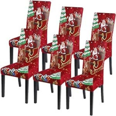 ‎Vertvie Vertvie Christmas Chair Covers, Stretch, Modern Decoration, Universal Fit for Dining Room, Party, Banquet, Set of 4 / 6