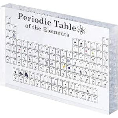 Periodiskā tabula ar reāliem elementiem, Periodiskā tabula ar reāliem elementiem, Periodiskā tabula, Reāla periodiskā tabula, Akrila periodiskā tabula ar 83 elementiem, Periodiskās tabulas displejs, Dekorācija, 150 x 114 x 20 mm