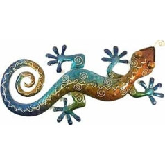 SK Style BWA Новая современная металлическая настенная художественная скульптура – Großer mehrfarbiger Gecko