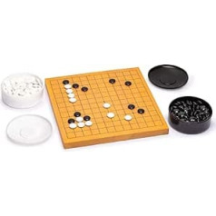 Yellow Mountain Imports Shin Kaya Reversible 13 x 13 / 9 x 9 Go Game Set Board (2 cm) with Double Convex Melamine Stones