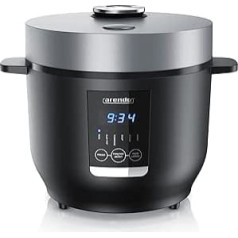 Arendo - Rice Cooker 2 L with Steamer Insert (Keep Warm Function, Non-Stick Coated Garden Pot, Rice Spoon & Measuring Cup) 350 W, Slow Cooker for Vegetables & Fish etc.