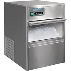 Polāra zem letes ledus kubiņu gatavošanas mašīna komerciālai nerūsējošā tērauda 20 kg/24 h, sudraba, 590 (H) x 380 (W) x 477 (G) mm