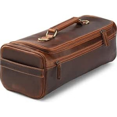 Angus Stoke Premium Leather Knife Bag/Suitcase | Extra Large Cooking Bag with Many Extras and Storage Space | Cooking Roll Bag Made of Waxed Vintage Buffalo Leather | Cooking Bag Arvid, Walnut Brown,