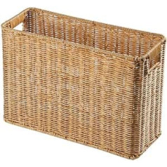 PATKAW Magazine Wicker Basket Rectangular Basket Container Woven File Holder Rectangular Basket Bin Books Organiser Case Farmhouse Standing Shelf for Shelf Home Office Brown