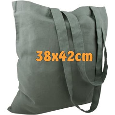 Cottonbagjoe Baumwolltaschen | 38x42 cm | unbedruckt | mit zwei langen Henkeln | bemalbar | Öktex 100 zertifiziert | Jutebeutel | Stofftaschen