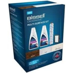 Bissell 2815 CrossWave Multi-Surface Floor Cleaning Kit, 2 x Original 1 L Bottles of Multi-Surface Floor Cleaning Solution + Multi-Surface Brush Roll + 1 x Filter