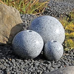 CLGarden Set of 3 Swelling Stone Granite Balls Diameter 15 cm 23 cm 30 cm with Hole for Building Fountains DIY